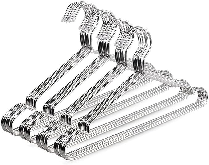 TIMMY Wire Hangers 40 Pack Stainless Steel Strong Metal Coat Hanger Clothes 16.5 Inch. by TIMMY