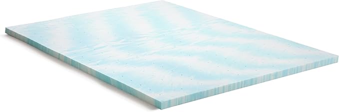 Linenspa 2 Inch Swirl Gel Memory Foam Mattress Topper, Full Size – Cooling Gel Infused, Ventilation Holes – Pressure Relieving Bed Topper – CertiPUR Certified
