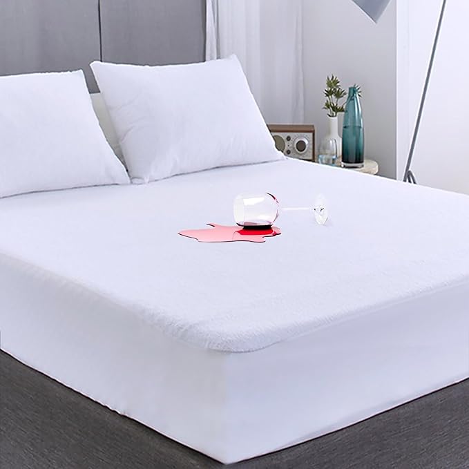 FGZ 2 Pack King Size Mattress Protector Waterproof, Breathable Terry Mattress Cover Fitted with Deep Pockets