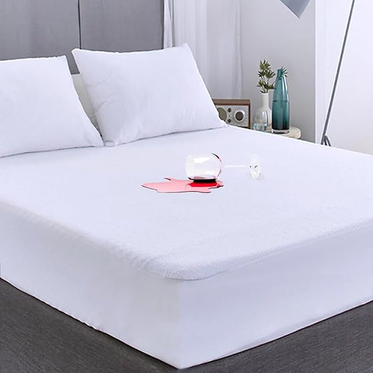 FGZ Waterproof Mattress Protector King Size,Premium Terry Mattress Cover Fitted Style with Deep Pockets