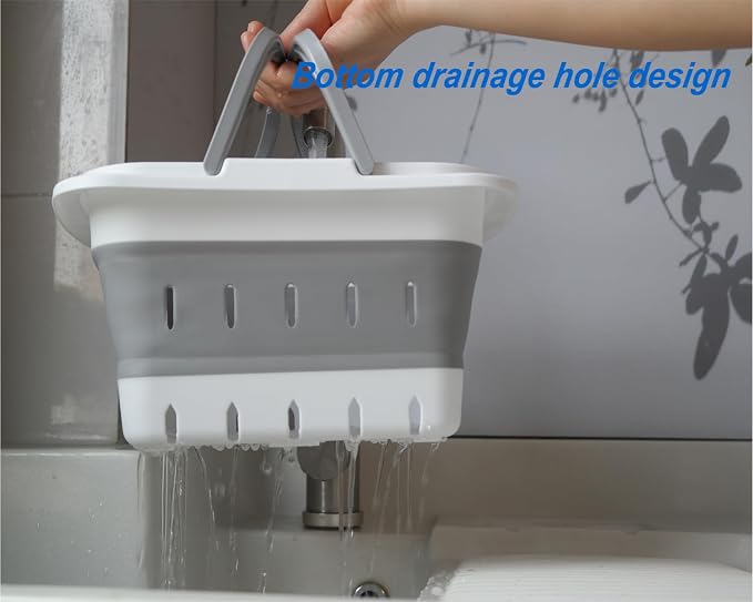 Portable Folding Plastic Bath Caddy with Handle, Perforated, Travel Bathroom Organizer for Bedroom, Bathroom, Shower, Dorm Room, Camping and RV Use (Orange, 1 pack) - Image 5