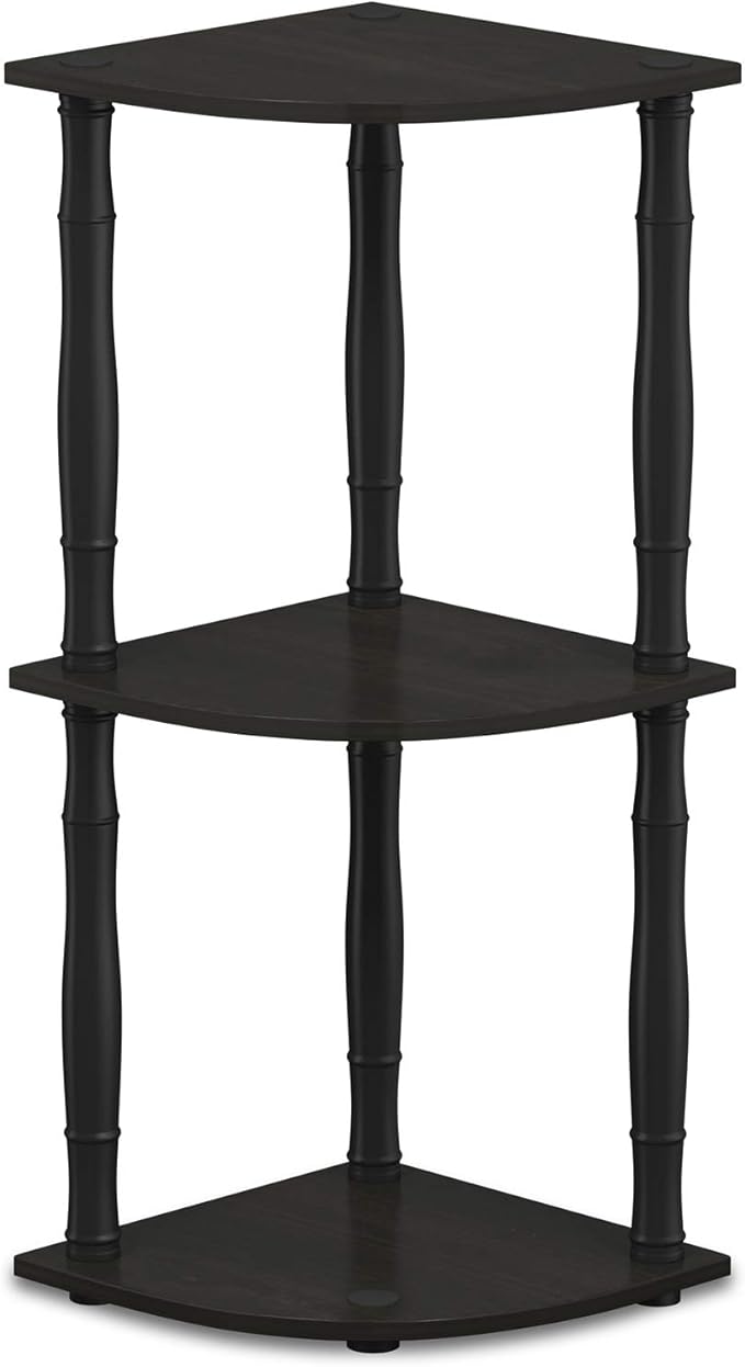 Furinno Turn-N-Tube 3-Tier Corner Display Rack Multipurpose Shelving Unit with Classic Tube, Espresso/Black - Image 4