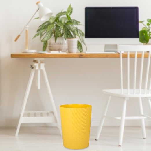 UUJOLY Small Trash Can Wastebasket Garbage Can Container Bins for Bathrooms, Laundry Room, Kitchens, Offices, Kids Rooms, Dorms (Yellow) - Image 5