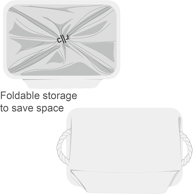 TheWarmHome Storage Basket for Gifts Empty - X Large - 3 Pack 17.7L×13.8W×9.8H in Collapsible Storage Bin for Shelves, Toy Box Storage for Gifts Book Laundry (White) - Image 7
