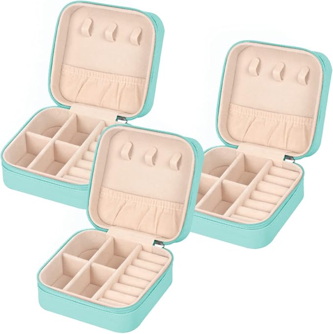 MFXIP Travel Jewelry Case Small Jewelry Box Jewelry Organizer Storage Case Portable PU Leather Mini Jewelry Travel Case for Girls Womens Earring, Necklace, Rings,Bracelets by MFXIP