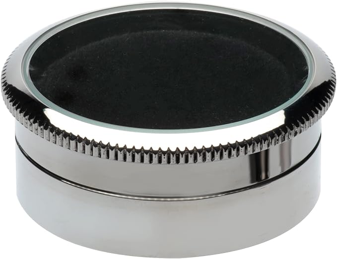 Small Loose Diamond or Gemstone Display Box Case Holder Show Container Metal (Silver- 1.7x0.7) by DECORATIVEBOX