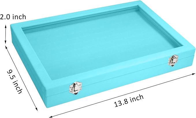 Vicoter Rings Organizer Tray 100 Slot Velvet Ring Earring Storage Box TranSparent Cover Jewelry Store Ring Display Box Jewelry Display Cabinet for Girl Wife Mother - Image 2