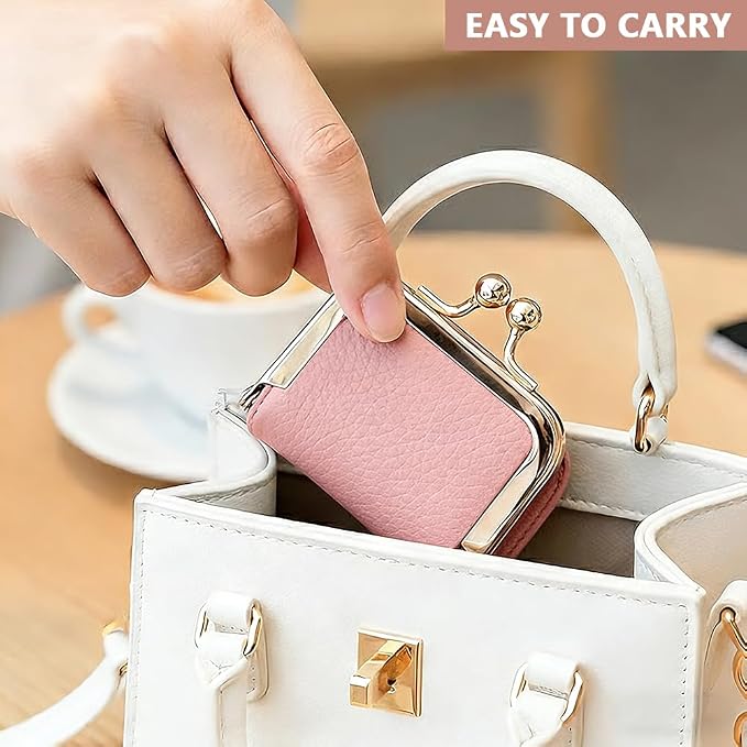 PU Leather Mini Jewelry Box, Vintage Portable Mini Jewelry Organizer with Kiss Lock, Compact Travel Case for Rings, Earrings, Necklaces - Ideal Gift for Women - Image 8