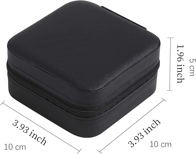 Mini Jewelry Travel Case,Small Travel Jewelry Organizer,Travel Portable Jewelry Case for Ring, Pendant, Earring, Necklace, Bracelet Organizer Storage Holder Boxes (Black) - Image 5