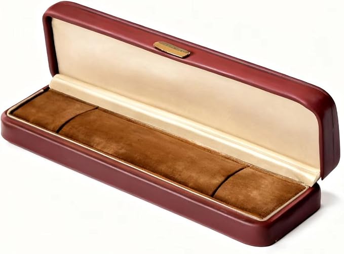 Luxury Burgundy Leather Jewelry Box with Soft Velvet Lining, Elegant Storage Case for Necklaces, Earrings, Bracelets & Watches, Small Travel Organizer Skin-friendly Artificial Leather Cover Gift by Noyulin