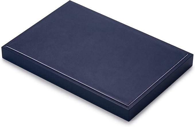 Oirlv Stackable Necklace Pendant Bracelet Organizer Tray Blue Leather Jewelry Drawer Organizer Trays - Image 7