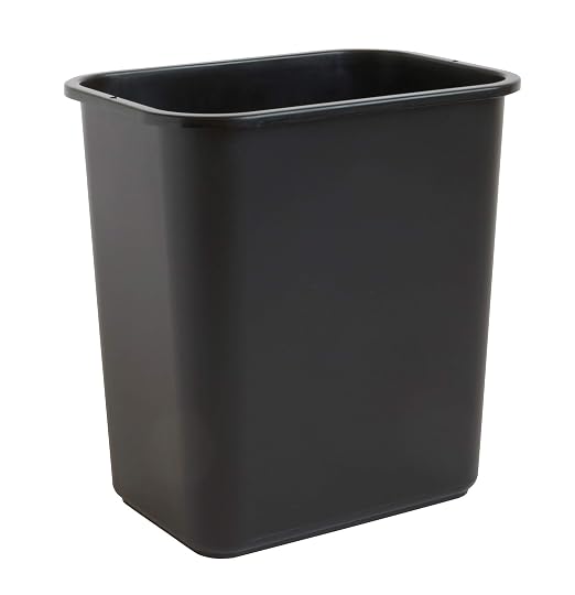 United Solutions 7 Gallon / 28 Quart Efficient Trash Wastebasket, Fits Under Desk, Small, Narrow Spaces in Commercial, Kitchen, Home Office, Dorm, Easy to Clean, Black (Pack of 1) by UNITEDSOLUTIONS
