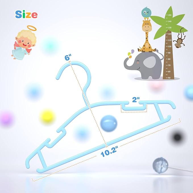 Baby Hangers - 60 Pack Toddler Hangers Kids Plastic Hanger for Infant Small Child Childrens Nursery Newborn Clothes Closet Organization White - Image 3
