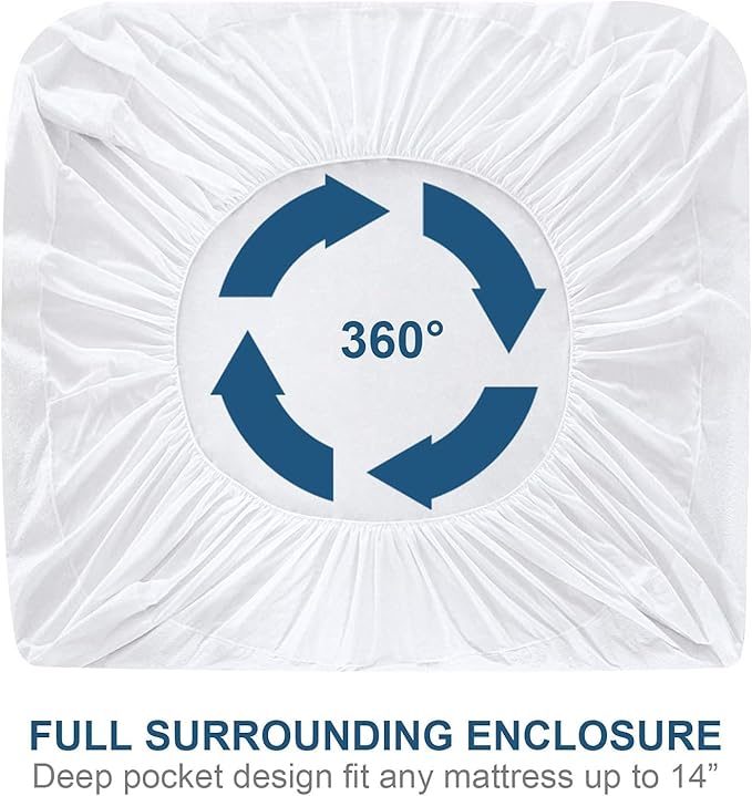 Full Size Mattress Protector Fits to 6-18 inch 54"x 75", 5-Side Waterproof Mattress Cover, Anti-Stains and Urine