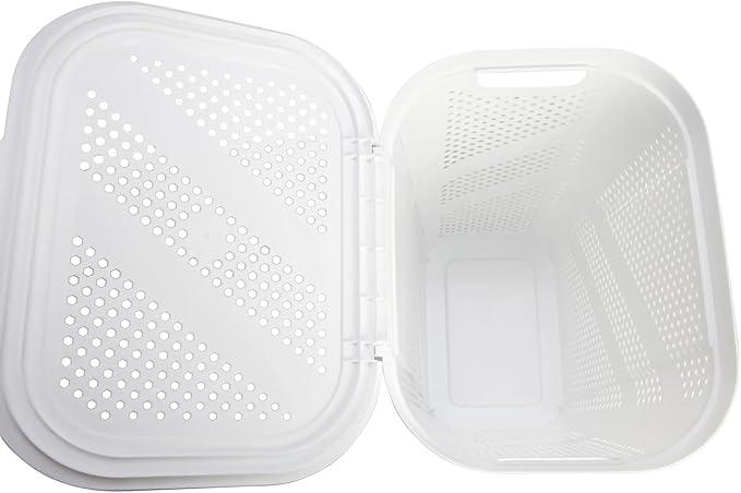 24" Plastic Hinged-Lid Rectangle Laundry Hamper, All Ages, White - Image 6