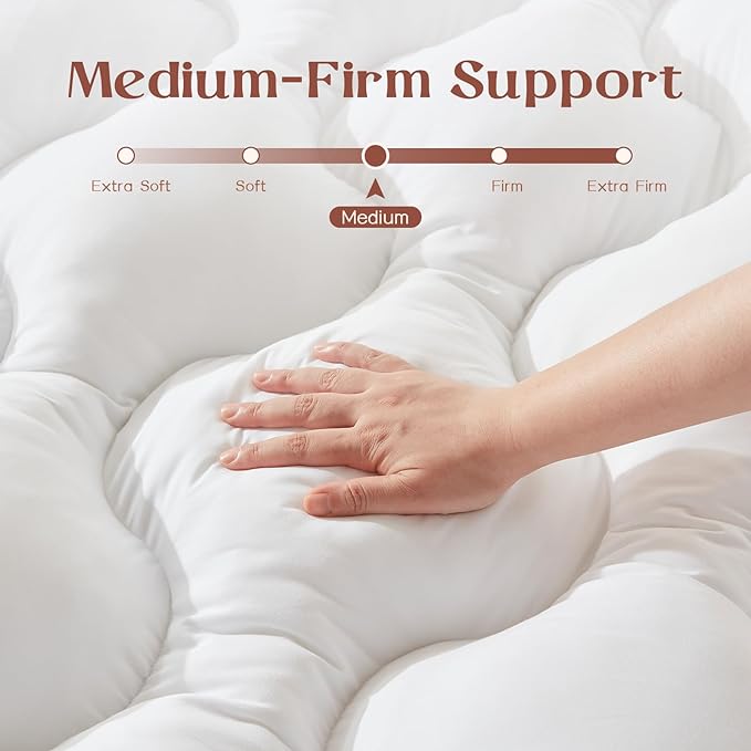 Decroom 4 Inch Mattress Topper King for Back Pain Relief, Breathable Memory Foam Mattress Pad, Soft & Supportive Pillow Topper, 80x78x4 Inch