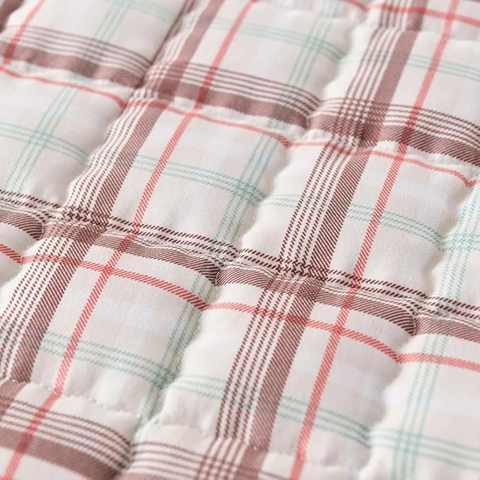 Mattress Pad Twin，Breathable，Non-Slip Mattress Protector with Elastic Straps，Quilted Mattress Topper Cover for Adults and Kids，Raw Cotton，Washable