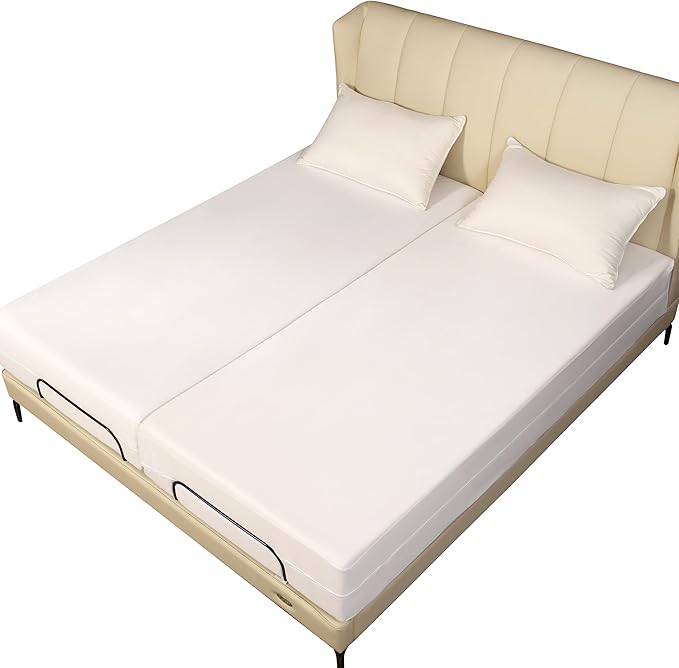 Split Cali King Mattress Encasement 36" x 84" (2PCs) - Waterproof Zippered Protector Hypoallergenic Premium Quality Cover for Adjustable Beds and Split Mattresses (11"-16" Depth)