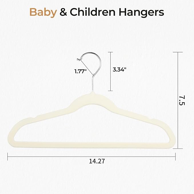 GoodtoU Kids Hangers Velvet 50 Pack 14" - Kids Felt Hangers Non Slip Toddler Hanger Childrens Hanger for Kid - Image 2