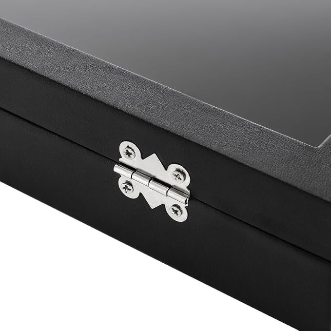 Elsjoy 2 Pack 100 Slots Ring Display Case with Transparent Glass Lid, Black Velvet Ring Organizer Box Large Ring Storage Tray, Vintage Jewelry Holder for Home, Selling - Image 5