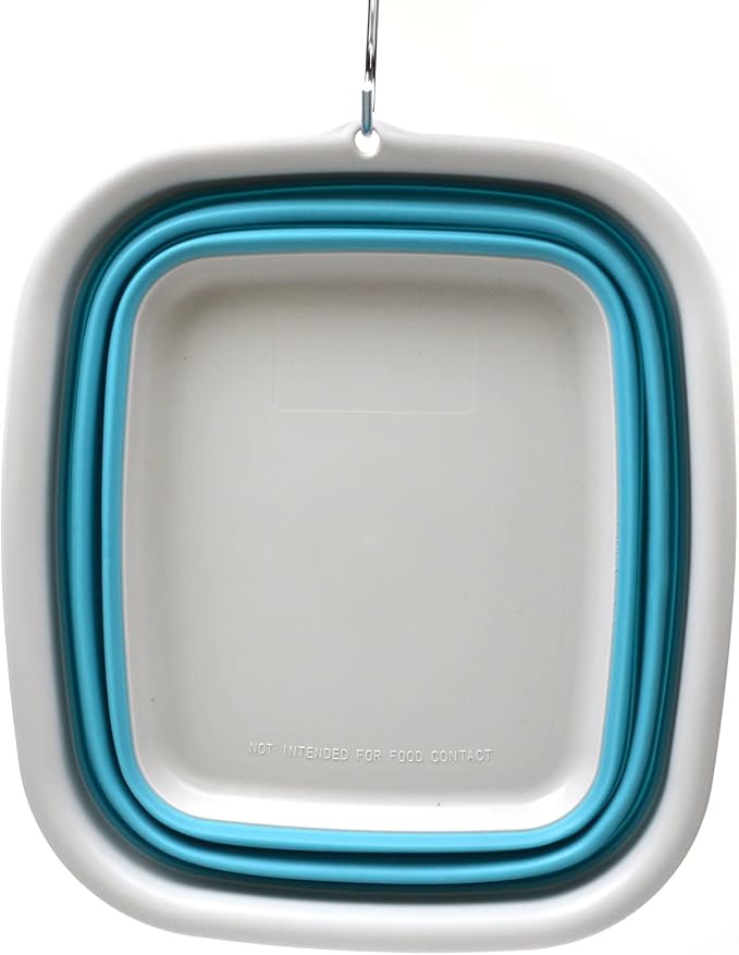 SAMMART 9.45L (2.5 Gallon) Collapsible Tub - Foldable Dish Tub - Portable Washing Basin - Space Saving Plastic Washtub (Bright Blue, M) - Image 7