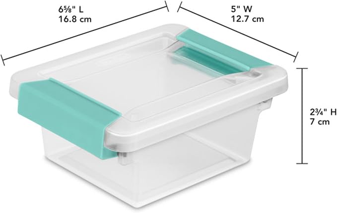 Sterilite 6-Pack Clip Box, Stackable Clear Plastic Bins with Latching Lids, Mini - Writing, Arts or Crafts Supplies Storage Containers for Home, Office, Classroom and Workshop Organization - Image 3