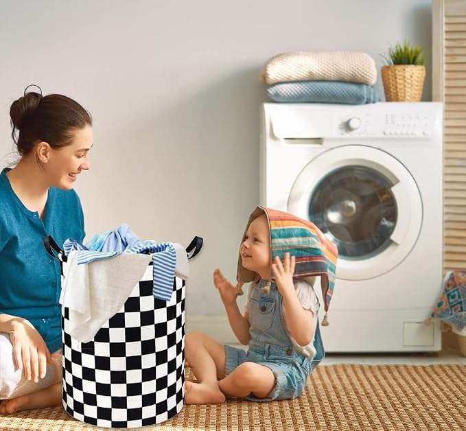 HIYAGON Boys Laundry Basket hamper Kids Hamper Car Toy Organizer Bins for Room Decor,Gift Basket for Bedroom(Racing Flag) - Image 2