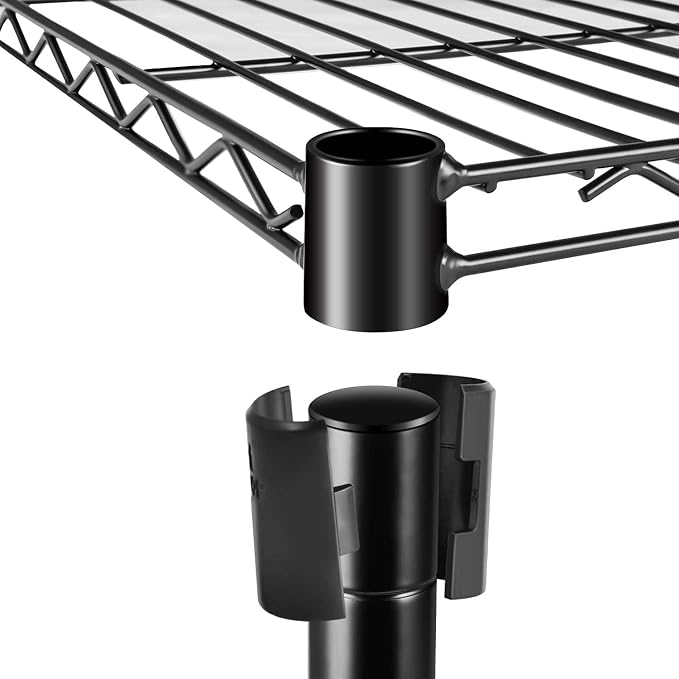 Simple Deluxe Heavy Duty 4-Tier Storage Shelving Unit, 35.83" W x 13.98" D x 55.91" H, 1000 Lbs Loading Capacity, Black - Image 4