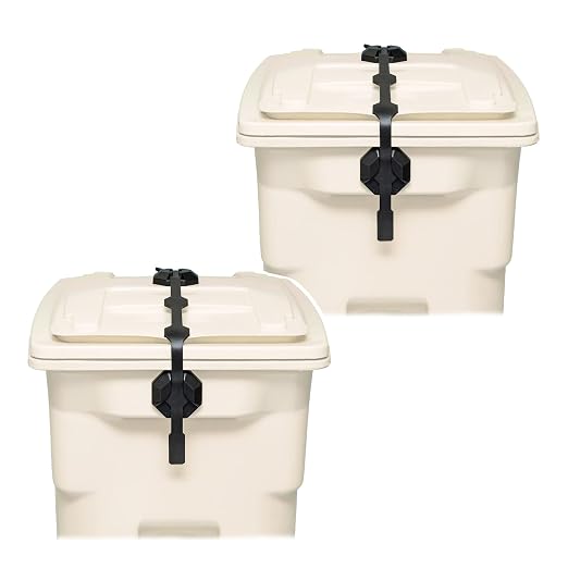 Blazer Brand Strong Strap Lid Locks for 32–96 Gallon Garbage Cans (2-Pack) Long Lasting, No Tools Required, Stretch to Latch, Mitigate Pests, Wind, Overflow, and Spillage by BlazerBrand