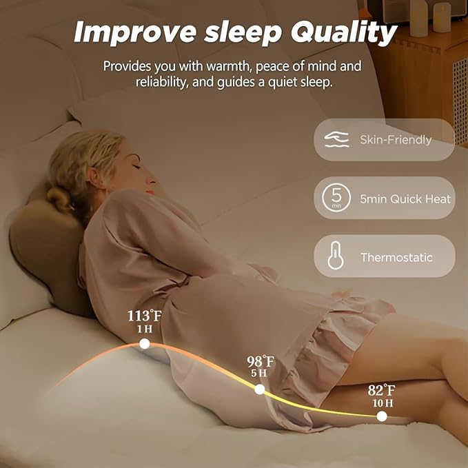 Heated Mattress Pad Twin XL Size - Single Control Electric Mattress Pad with 4 Heat Settings & 10 Hour Auto Off,Bed Warmer Mattress Cover 15" Deep Pocket,Machine Washable(White-Sherpa)