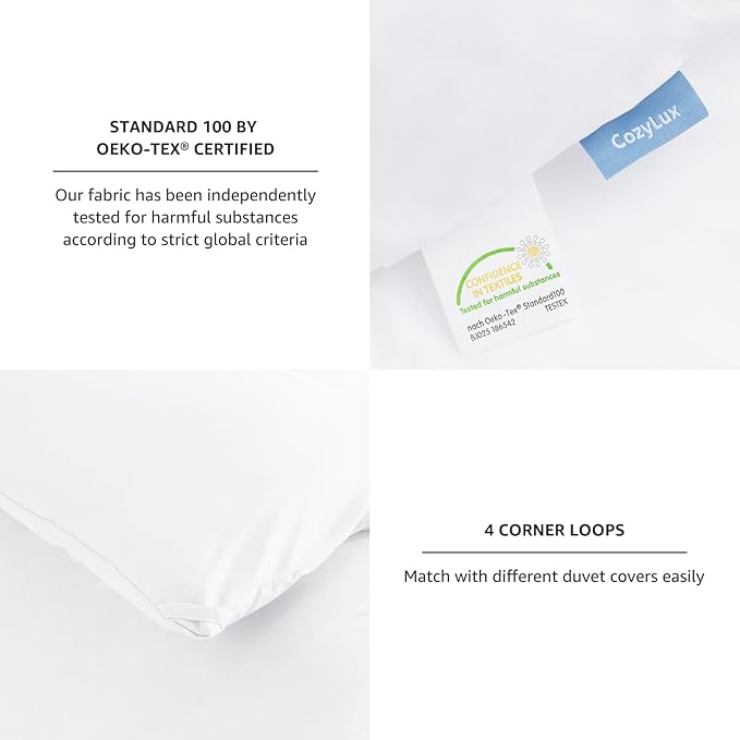 CozyLux Oversized King Comforter Set White, 3 Pieces 120x98 Solid Breathable Quilted Bedding Sets for All Seasons, Luxury Soft Lightweight Bed Set with Down Alternative Comforter and 2 Pillowcases