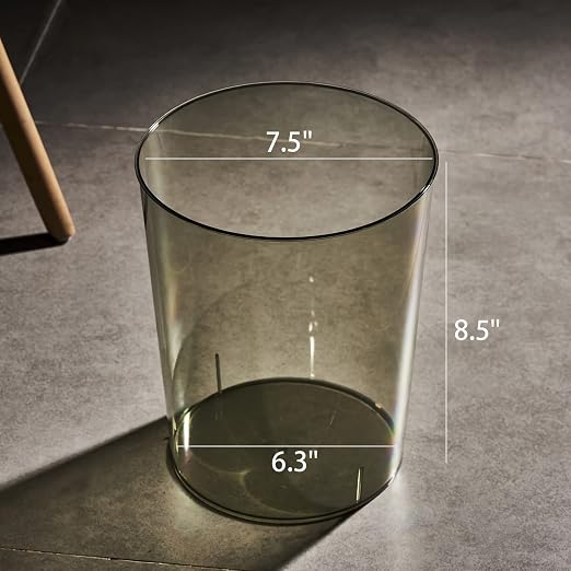 Anyoifax Small Trash Can Plastic Garbage Container Bin 1.5 Gallon Wastebasket for Bathroom, Bedroom, Kitchen, College Dorm, Office, Craft Room - Green and Amber - Image 5