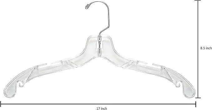 DEILSY™ Clear Plastic Hangers 12 Pack Durable Clothes Hanger for Wardrobe Organization, Essential Plastic Hanger for Garments, Versatile Coat Hangers for Home and Retail Use - Image 3