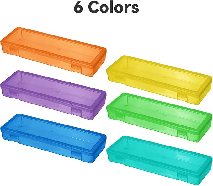 novelinks Plastic Clear Storage Containers for Organizing, Craft Storage Organizers and Stackable Storage Bins with Lids for Pencil Box, Bead, Cookie Cutter, Board Game (6 Pack Large -Color) - Image 7