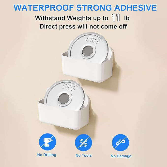 2pc Clear Wall Mount Organizer, Adhesive Cabinet Door Organizer,Self Adhesive Organizer for Wall,Shower Caddy No Drilling Hang Walls for Bathroom, Kitchen, Living Room - Image 3