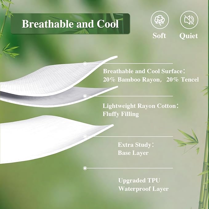 Twin Size Waterproof Mattress Protector Cooling Mattress Pad Mattress Cover, Extremely Cozy Bed Cover 3D Air Fabric Smooth Soft Noiseless Washable, 5''-18'' Deep Pocket