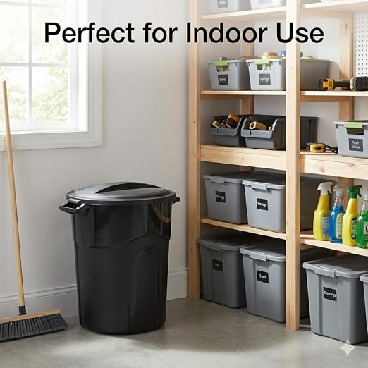 20 Gallon Heavy Duty Trash Can with Secure Click-Lock Lid – Durable All-Weather Plastic Garbage Bin for Outdoor Patio, Garage, Kitchen & Commercial Use – Black Utility Container - Image 6