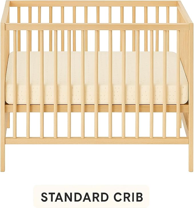 ORGANIC TEXTILES Water-Resistant Fitted Sheet Baby Mattress Liner Pad Protector - 100% Organic, GOTS Certified - Full Standard Crib (52"x28") - Pack of 1