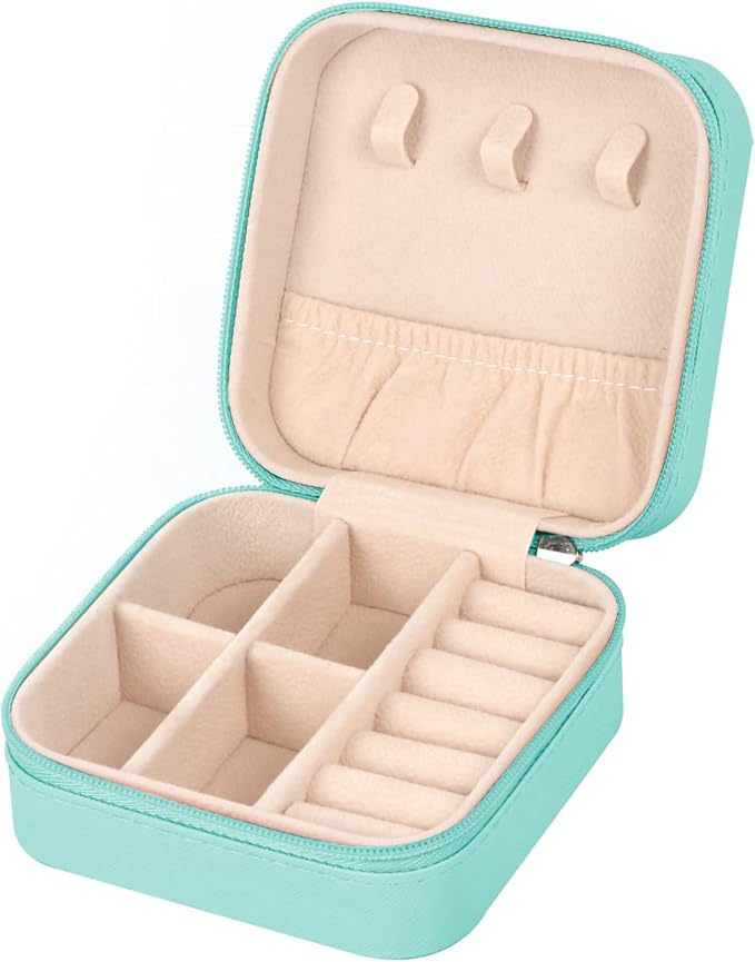 MFXIP Travel Jewelry Case Small Jewelry Box Jewelry Organizer Storage Case Portable PU Leather Mini Jewelry Travel Case for Girls Womens Earring, Necklace, Rings,Bracelets by MFXIP