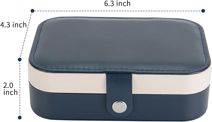 Smileshe Jewelry Box, PU Leather Small Portable Travel Case, 2 Layers Organizer Display Storage Holder Boxes for Rings Earrings Necklaces Bracelets - Image 7