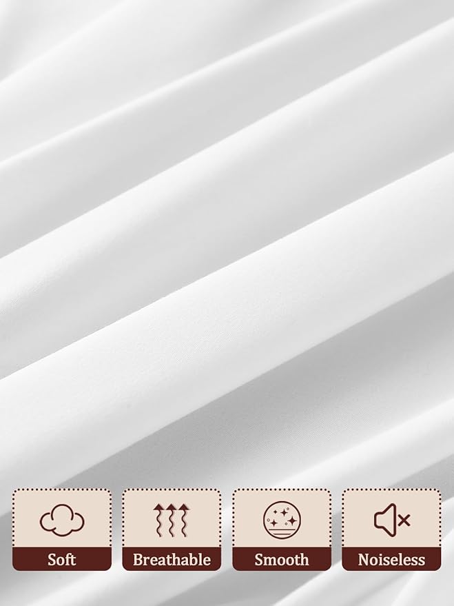 Fitted Sheet for Full Size Air Matress, with 18-24 Inch Extra Deep Pocket, Soft Breathable Air Mattress Sheet Cover for Inflatable Bed, White