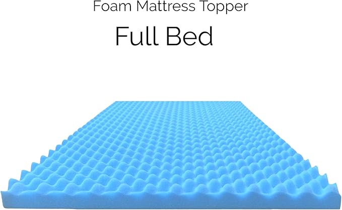 Airflow Foam Mattress Topper, Egg Crate Foam Pad, Hospital Mattress Pad and Bed Topper for Support, Pressure Relief and Weight Distribution. (Full)