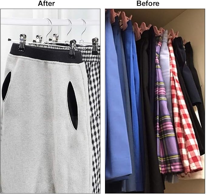 NORTHERN BROTHERS Pants Hangers 50 Pack, Skirt Hangers with Clips Shorts Hanger Closet Heavy Duty Clothes Hangers for Trousers Shirt Jeans Slim Hangers for Women Men - Image 7
