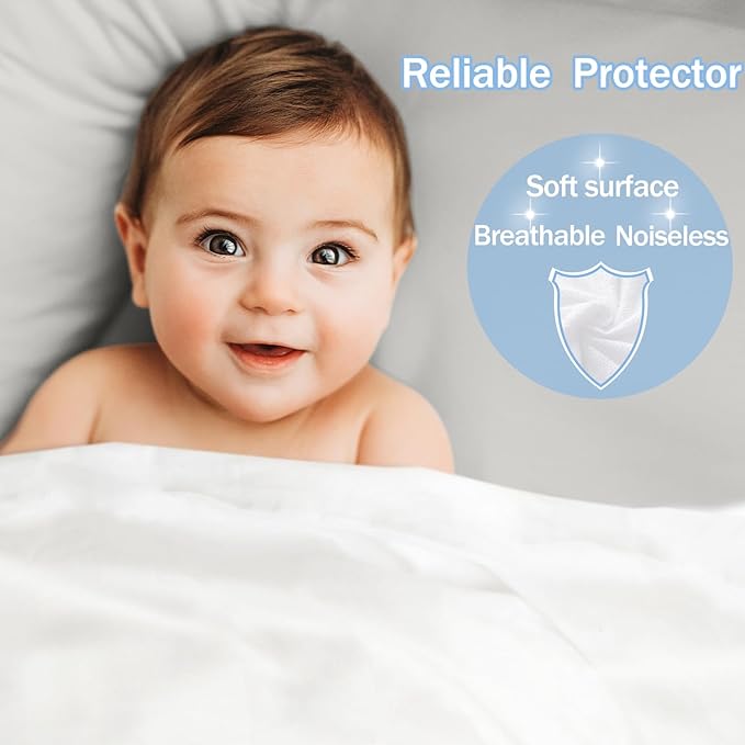 California King Waterproof Mattress Protector - Noiseless, Breathable, Machine Washable Fitted Mattress Cover with Deep Pocket up to 5”-21”（Light Grey）