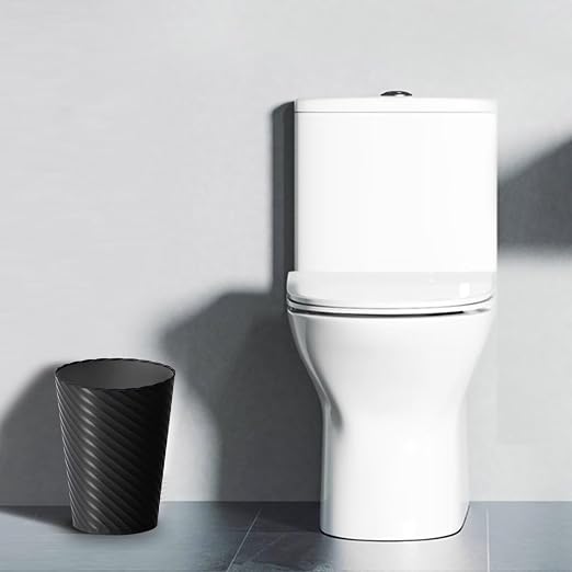 Lysam Bathroom Trash Can, 3 Pack 1.8 Gallons Small Trash Can with Trash Bags, Bathroom Garbage Can, Plastic Trash Bin, Round Waste Basket for Bedroom, Office, Kitchen, Room, Compact Space (Black) - Image 2