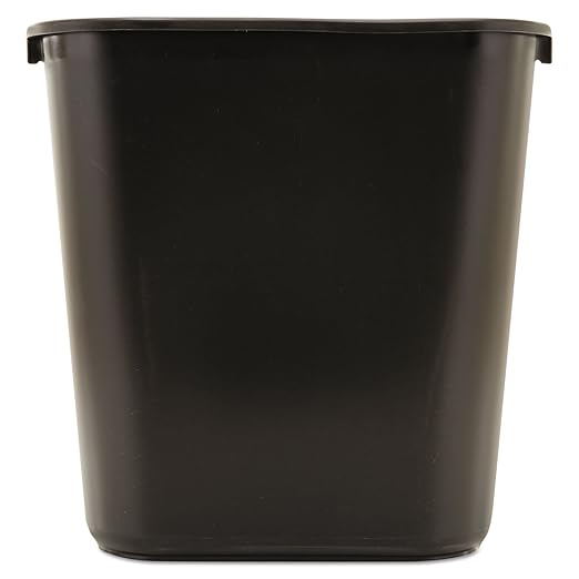 Rubbermaid Commercial Products Resin Wastebasket/Trash Can, 7-Gallon/28-Quart, Black, Plastic, for Bedroom/Bathroom/Office, Fits Under Desk/Sink/Cabinet by RubbermaidCommercialProducts