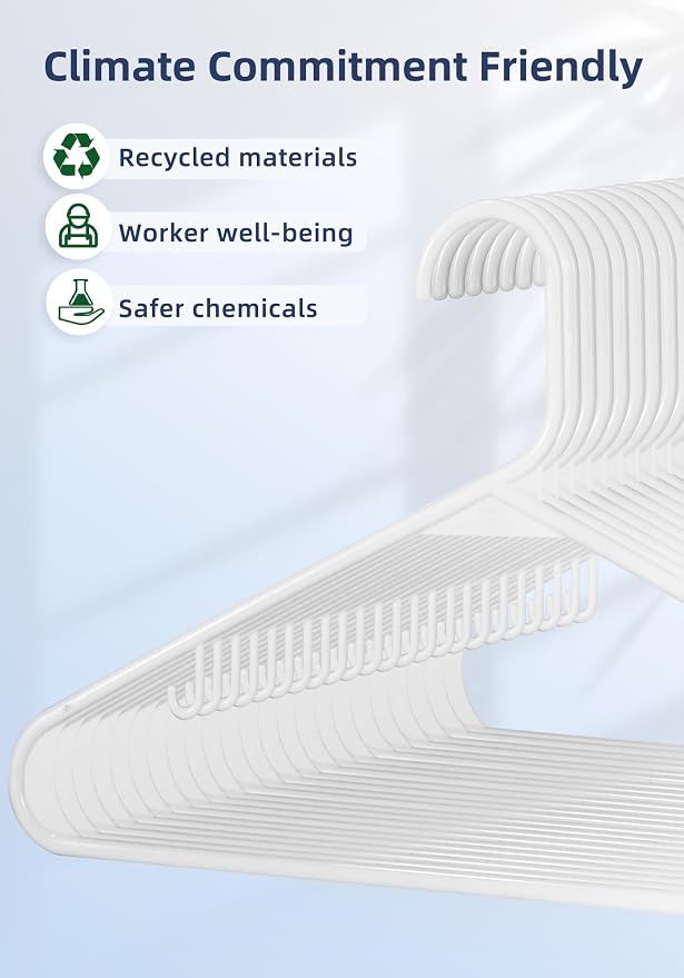 HOUSE DAY Made in USA 7200 Pack 16 Inch Plastic Hangers Bulk, Pallet Package for Business, Commercial Hangers for Retail Store, Hotel, Laundry - Smooth & Non-Slip Design, 6 lb Weight Capacity (White) - Image 3