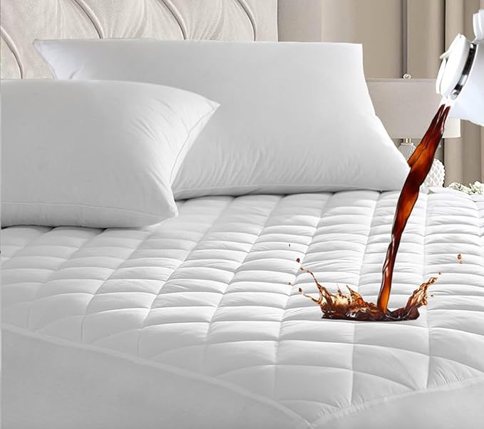 Smyrna Mattress Protector, Deep Pocket, Waterproof, Quilted Cover Pad, Soft and Comfortable, Breathable (Queen)