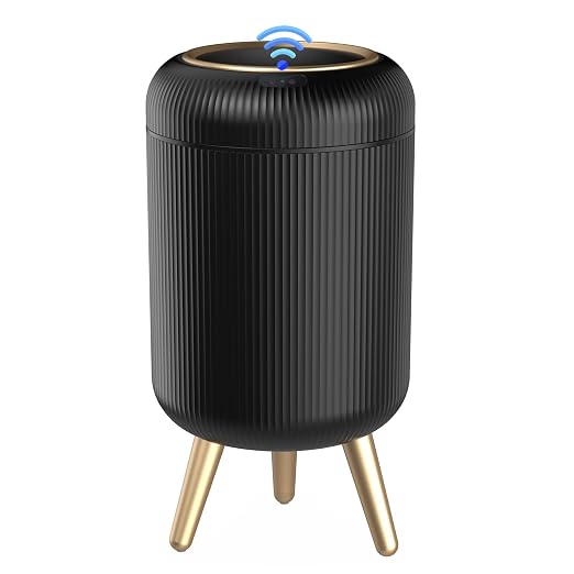 Bathroom Trash Can Automatic Touchless，3 Gallon Smart Motion Sensor Trash Bin with Lid，Plastic Black Garbage Can Wastebaskets with Removable Legs for Kitchen, Office, Toilet, Bedroom by Onlcuk