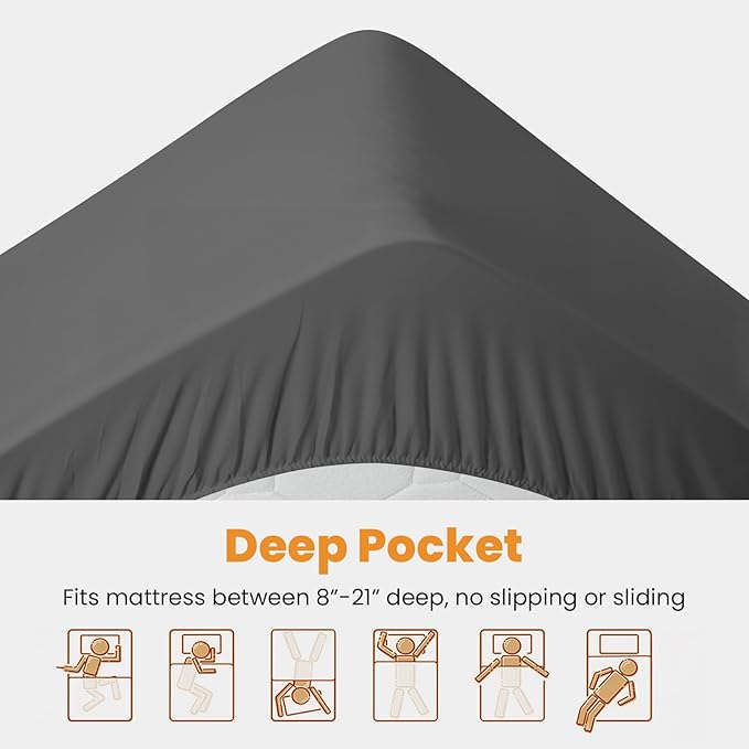 MATBEBY Twin Size Mattress Pad - Cooling Breathable Mattress Topper, Quilted Fitted Mattress Protector, Pillow Top Mattress Cover with 8-21" Deep Pocket, Machine Washable, Dark Grey, 39x75 Inches